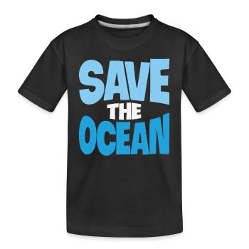 Rettet den Ozean Zitate von Wasserlebewesen - Kinder Premium Bio T-Shirt - Schwarz - Vorne