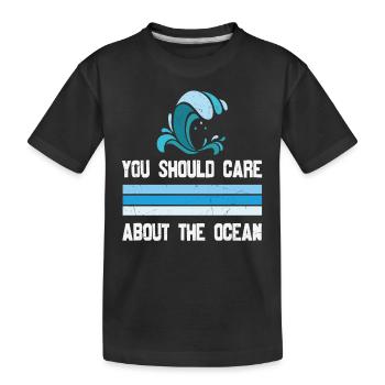 Vous devriez vous soucier de la vie aquatique de l’océan - T-shirt bio Premium Enfant - noir - Devant