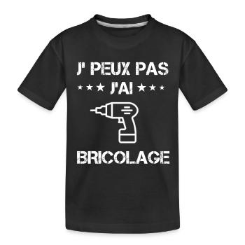 je peux pas j'ai bricolage perceuse cadeau - T-shirt bio Premium Enfant - noir - Devant