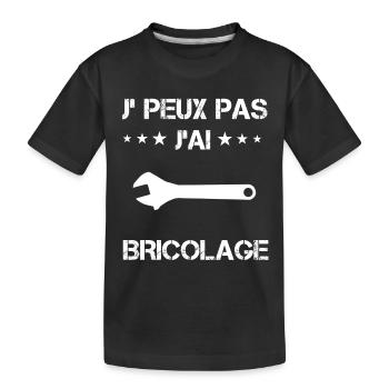 je peux pas j'ai bricolage clé molette cadeau - T-shirt bio Premium Enfant - noir - Devant