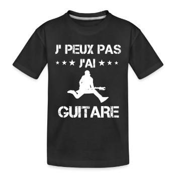 je peux pas j'ai guitare rock cadeau gutariste - T-shirt bio Premium Enfant - noir - Devant