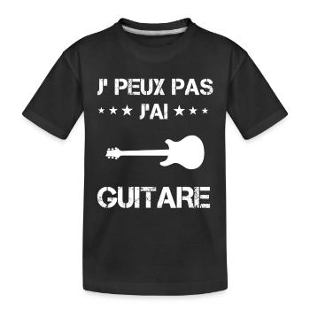 je peux pas j'ai guitare électrique cadeau - T-shirt bio Premium Enfant - noir - Devant