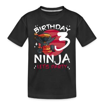 Ninja mignon pour le 3ème anniversaire - T-shirt bio Premium Enfant - noir - Devant