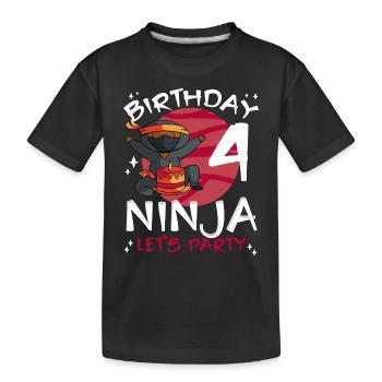 Ninja mignon pour le 4ème anniversaire - T-shirt bio Premium Enfant - noir - Devant