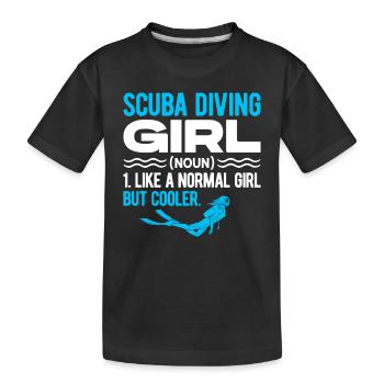 Snorkeling Girl Noun Definition Diver Scuba Diving - Kinder Premium Bio T-Shirt - Schwarz - Vorne