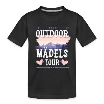 Outdoor Mädels Tour - Kinder Premium Bio T-Shirt - Schwarz - Vorne