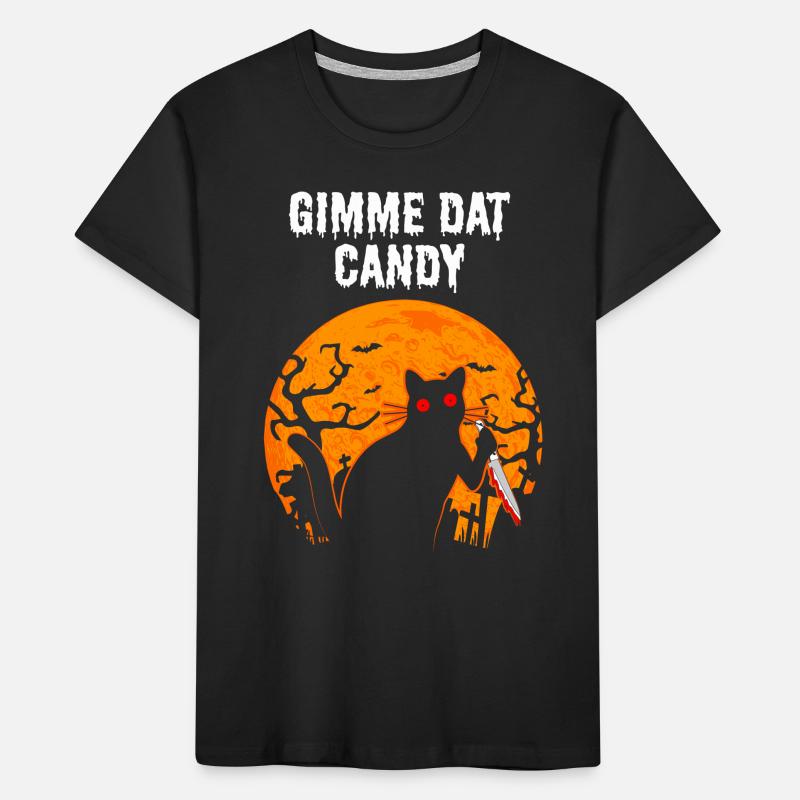 Gimme Dat Candy Chat Effrayant Halloween T-shirt bio Premium Enfant