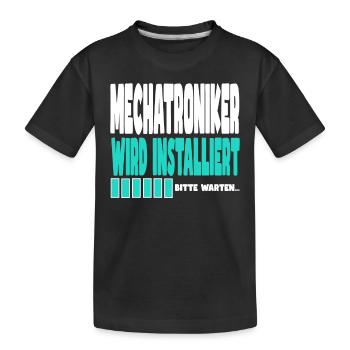 Mechatroniker wird installiert - Kinder Premium Bio T-Shirt - Schwarz - Vorne