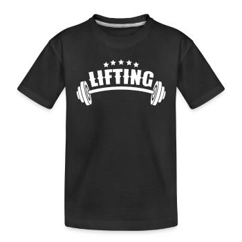 Heben Gewichtheben Gewichtheber Gym Workout - Kinder Premium Bio T-Shirt - Schwarz - Vorne