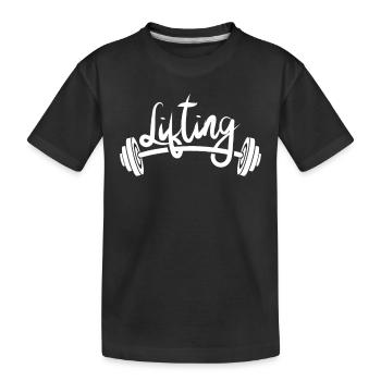 Heben Gewichtheben Gym Gewichtheber Workout - Kinder Premium Bio T-Shirt - Schwarz - Vorne