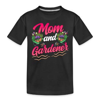 Mother and Gardener Horticulture Garden Mama - Kids' Premium Organic T-Shirt - black - Front