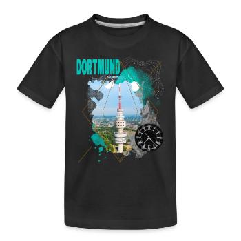 Dortmund Germany City Skyline Vintage Retro - Kids' Premium Organic T-Shirt - black - Front