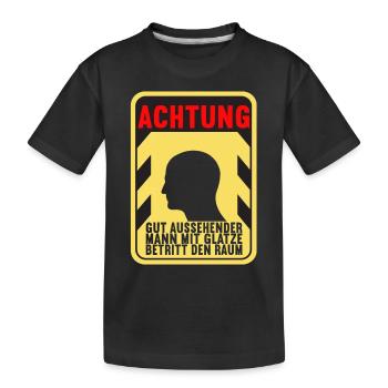 Glatze Glatzkopf - Kinder Premium Bio T-Shirt - Schwarz - Vorne