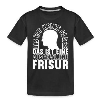 Glatze Glatzkopf - Kinder Premium Bio T-Shirt - Schwarz - Vorne