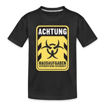 Hausaufgaben Schüler - Kinder Premium Bio T-Shirt - Schwarz - Vorne