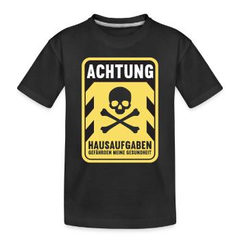 Hausaufgaben Schüler - Kinder Premium Bio T-Shirt - Schwarz - Vorne