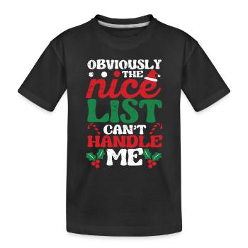 Xmas Santa Weihnachten Offensichtlich kann die - Kinder Premium Bio T-Shirt - Schwarz - Vorne