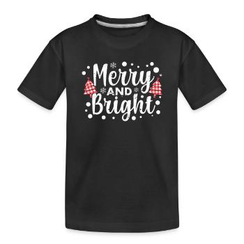 Merry and Bright Amazing Xmas PJs Funny - Kids' Premium Organic T-Shirt - black - Front