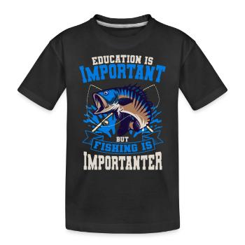 L’éducation est importante La pêche est un pêcheur important - T-shirt bio Premium Enfant - noir - Devant