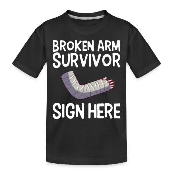 Genesung Von Überlebenden Mit Gebrochenem Arm - Kinder Premium Bio T-Shirt - Schwarz - Vorne