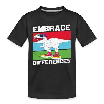 Begrüßen Sie den Unterschied Verschiedene Zitate - Kinder Premium Bio T-Shirt - Schwarz - Vorne