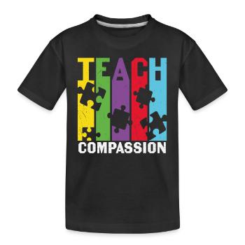 Lehren Sie Mitgefühl Mitgefühl Zitate - Kinder Premium Bio T-Shirt - Schwarz - Vorne