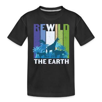 Rewild The Earth Wildlife Citations - T-shirt bio Premium Enfant - noir - Devant