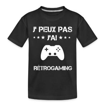 je peux pas j'ai rétrogaming cadeau gameur - T-shirt bio Premium Enfant - noir - Devant