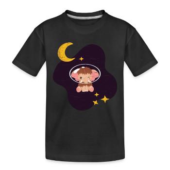 Mammut Im Weltraum Lange Stoßzähne Wolltiere - Kinder Premium Bio T-Shirt - Schwarz - Vorne