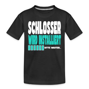 Schlosser wird installiert - Kinder Premium Bio T-Shirt - Schwarz - Vorne
