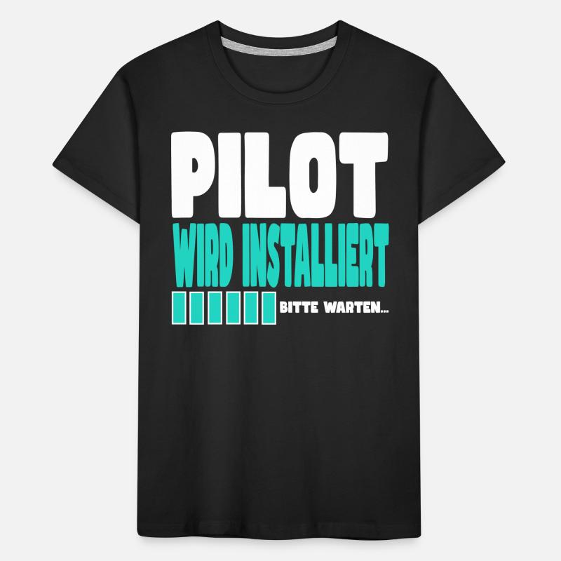 Pilot wird installiert Kinder Premium Bio T-Shirt