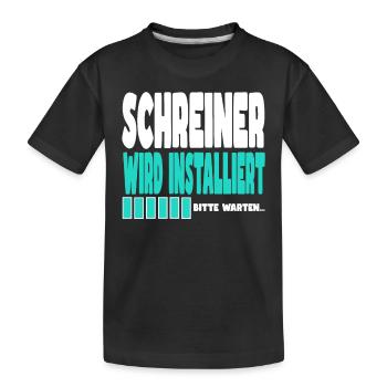 Schreiner wird installiert - Kinder Premium Bio T-Shirt - Schwarz - Vorne