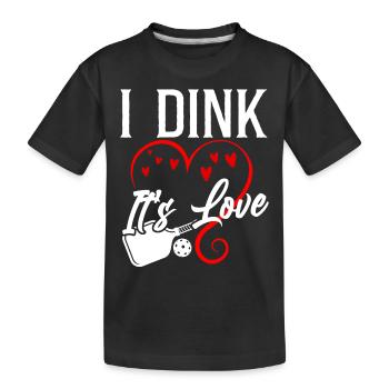 Pickleball Pun Heart Valentines - Kinder Premium Bio T-Shirt - Schwarz - Vorne