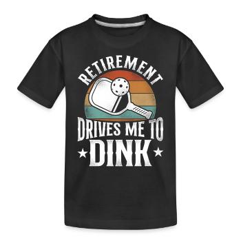Pickleball Pun Retired Retro - Kinder Premium Bio T-Shirt - Schwarz - Vorne