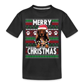 Süßer Hund Pyjama - Langer Mantel Dackel Hund Liebhaber Ch - Kinder Premium Bio T-Shirt - Schwarz - Vorne
