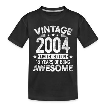 18 anniversaire vintage 2004 né Vintage B-day Cadeau - T-shirt bio Premium Enfant - noir - Devant