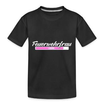 Feuerwehr - Kinder Premium Bio T-Shirt - Schwarz - Vorne