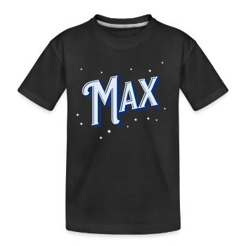 Max Namen personalisiert - Kinder Premium Bio T-Shirt - Schwarz - Vorne