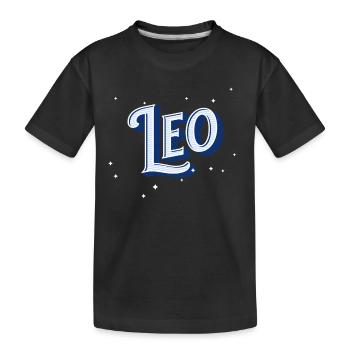 Leo Namen personalisiert - Kinder Premium Bio T-Shirt - Schwarz - Vorne
