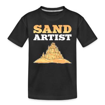 Artiste de sable Sand Art Château de sable et sculpture de sable - T-shirt bio Premium Enfant - noir - Devant