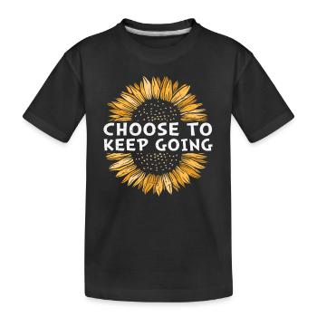 Entscheiden Sie sich, um die psychische Gesundheit von Sonnenblumen fortzusetzen - Kinder Premium Bio T-Shirt - Schwarz - Vorne