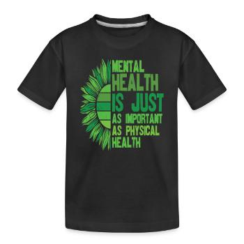 Vous n’êtes pas seul à être sensibilisé à la santé mentale - T-shirt bio Premium Enfant - noir - Devant
