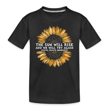 J’ai le temps d’écouter votre vie compte mental - T-shirt bio Premium Enfant - noir - Devant