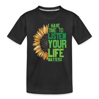 Vous comptez les dictons de motivation - T-shirt bio Premium Enfant - noir - Devant