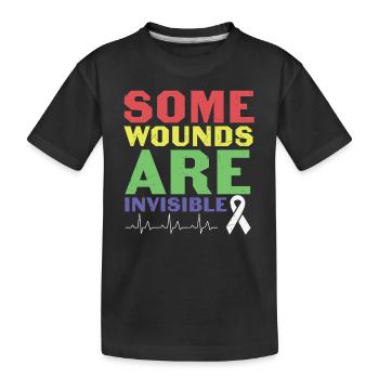 Nicht jede Behinderung ist sichtbar psychische Gesundheit - Kinder Premium Bio T-Shirt - Schwarz - Vorne
