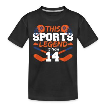 This sports legend is now 14, hockey game 14. - Kids' Premium Organic T-Shirt - black - Front