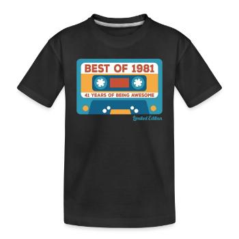 Born in 1981, legend since 1981 - Kids' Premium Organic T-Shirt - black - Front
