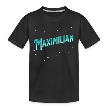 Maximilian Namen personalisiert - Kinder Premium Bio T-Shirt - Schwarz - Vorne