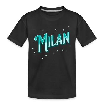 Milan Namen personalisiert - Kinder Premium Bio T-Shirt - Schwarz - Vorne