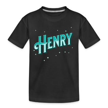 Henry Namen personalisiert - Kinder Premium Bio T-Shirt - Schwarz - Vorne